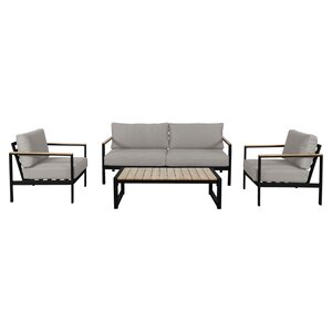 Nancy 4-zits loungeset zwart