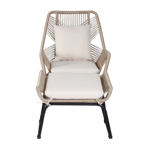 Napoli loungestoel met voetensteun beige - afbeelding 2