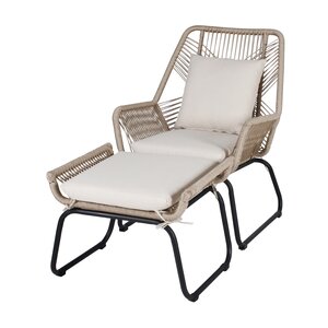 Napoli loungestoel met voetensteun beige - afbeelding 1