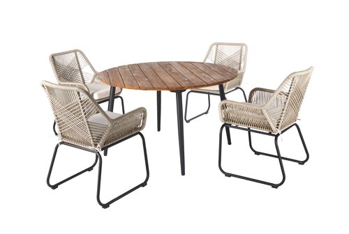 Ease Up Napoli 4-zits tuinset rond beige - afbeelding 1
