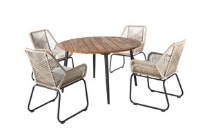 Ease Up Napoli 4-zits tuinset rond beige - afbeelding 1