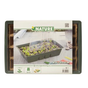 Nature kweekkas met turfpotplaat 33x23cm - afbeelding 2