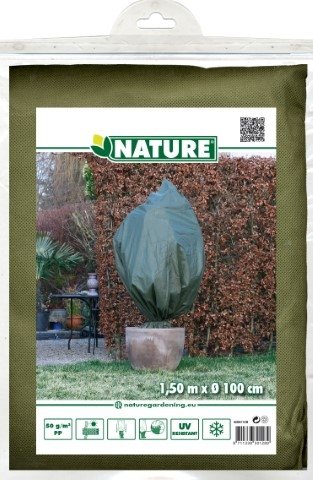 Nature Winterafdekhoes met koord groen Ø100cmx1,50m 50 g/m²