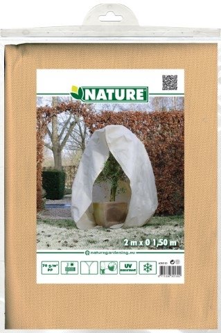 Nature Winterafdekhoes met rits beige Ø150cmx2m 70 g/m²