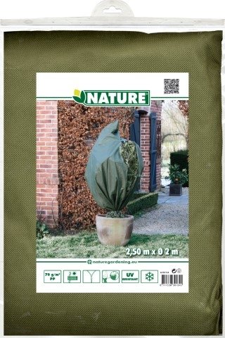 Nature Winterafdekhoes met rits groen Ø200cmx2,50m 70 g/m²