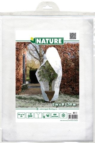 Nature Winterafdekhoes met rits wit Ø150cmx2m 70 g/m²