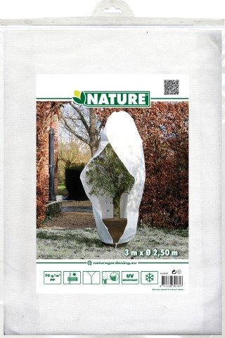 Nature Winterafdekhoes met rits wit Ø250cmx3m 70 g/m²