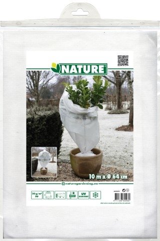 Nature Wintervliesafdekhoes wit Ø64cmx10m 30 g/m²