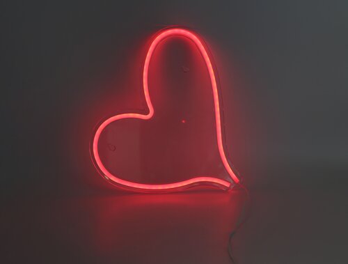 Neon sign 'Heart' B 30 x H 30 cm USB 2m rood - afbeelding 1