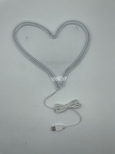 Neon sign 'Heart' B 30 x H 30 cm USB 2m rood - afbeelding 2