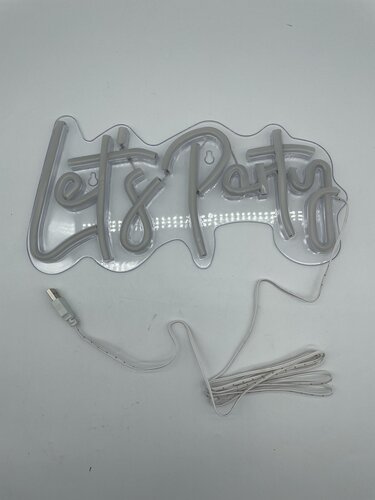 Neon sign 'Let's party' B 31 x H 16,5 cm USB 2m roze - afbeelding 2