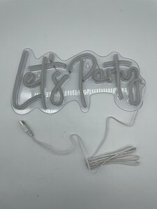 Neon sign 'Let's party' B 31 x H 16,5 cm USB 2m roze - afbeelding 2