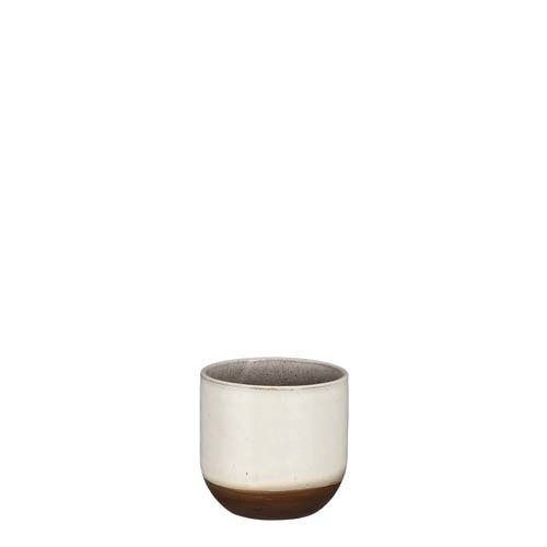 Nora pot rond off white glaze - h13xd14cm