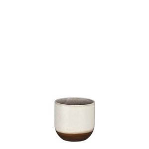 Nora pot rond off white glaze - h13xd14cm