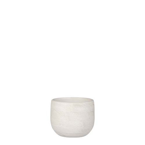 Nora pot rond off white - h11xd12cm