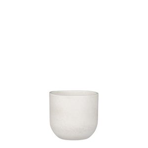 Nora pot rond off white - h13xd14cm