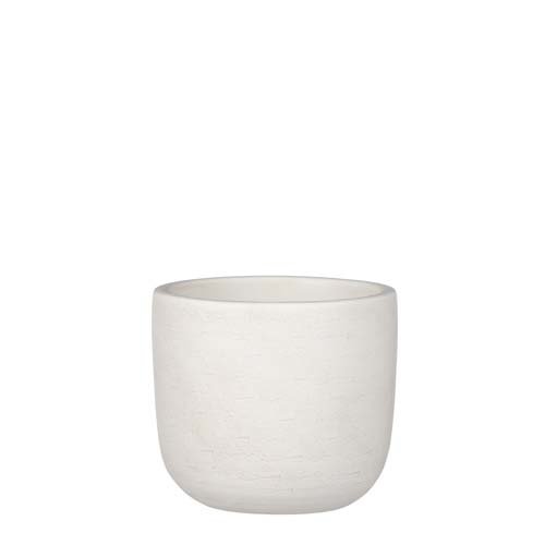 Nora pot rond off white - h16xd17cm