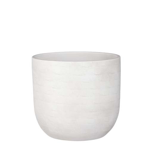 Nora pot rond off white - h27xd30cm