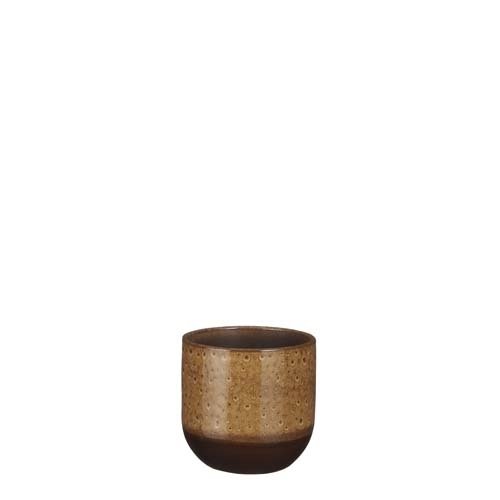 Nora pot rond oker glaze - h13xd14cm