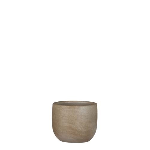 Nora pot rond taupe - h11xd12cm