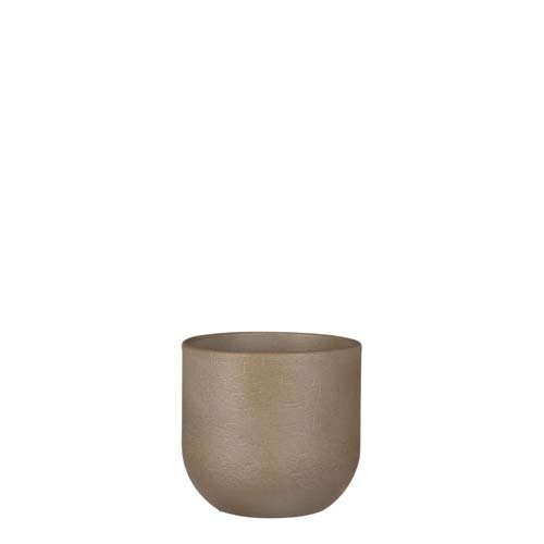Nora pot rond taupe - h13xd14cm
