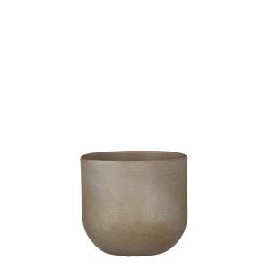 Nora pot rond taupe - h15xd16cm