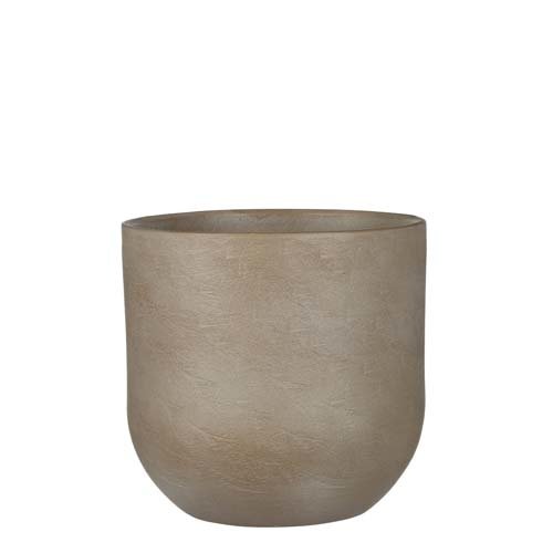 Nora pot rond taupe - h21xd23cm
