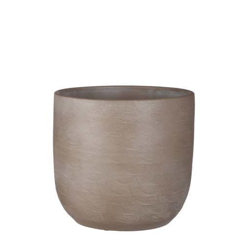 Nora pot rond taupe - h27xd30cm