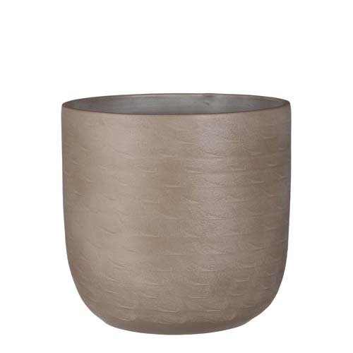 Nora pot rond taupe - h31xd34cm