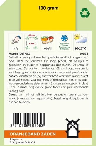 OBZ Peulen Delikett (Sugar Snap), 100g - afbeelding 2
