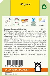 OBZ Spinazie Campania F1, 50g - afbeelding 2