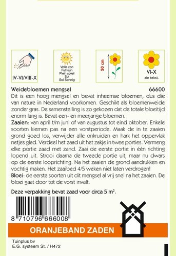 OBZ Weidebloemen mengsel - 5 m² - afbeelding 2