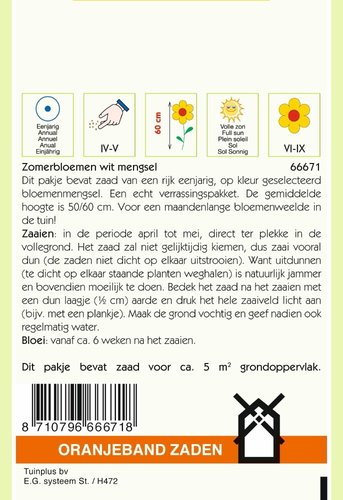 OBZ Zomerbloemen mengsel, wit - afbeelding 2