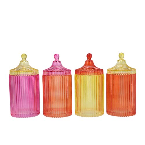 Opbergpot Bicolore Dutch oranje jars - H 22 x D 11 cm