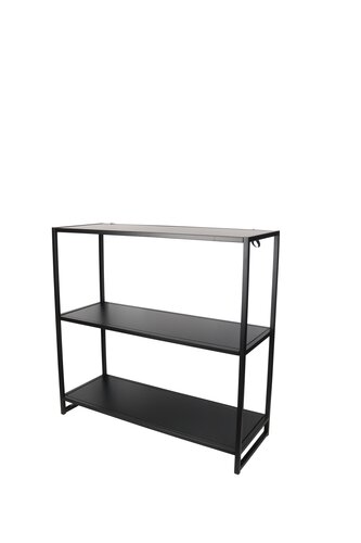 Kast open B 80 x D 29 x H 77,5 cm metaal black - afbeelding 3