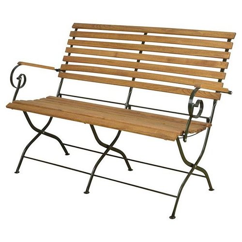 Opklapbank hout/metaal/groen