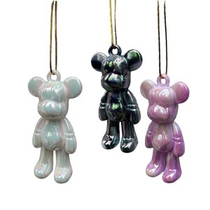 Ornament bear D 3 x H 6 cm 3 assorti