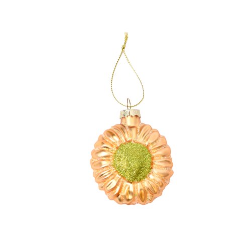 Ornament bloem geel 6 x 3 x 7 cm