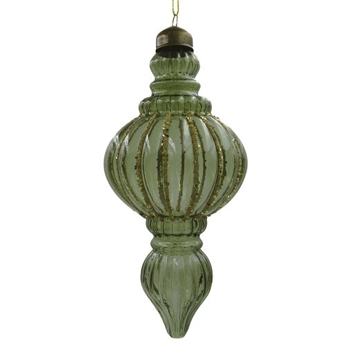 Ornament Clear Classic Groen - H 16 x D 7 cm