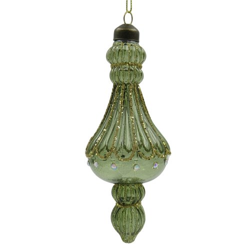 Ornament Clear Classic Groen - H 16 x D 7 cm