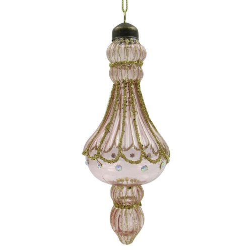 Ornament Clear Classic Oud roze - H 16 x D 7 cm