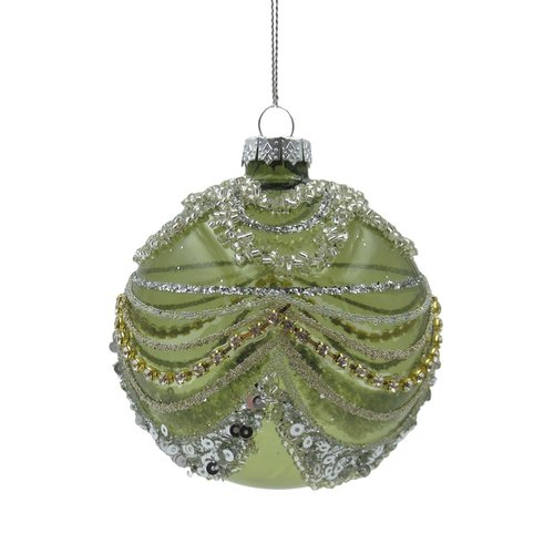 Ornament Clear Deco Groen - H 8 x D 8 cm