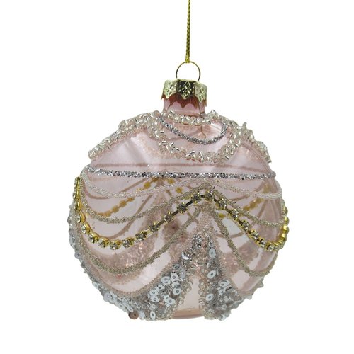 Ornament Clear Deco Oud roze - H 8 x D 8 cm