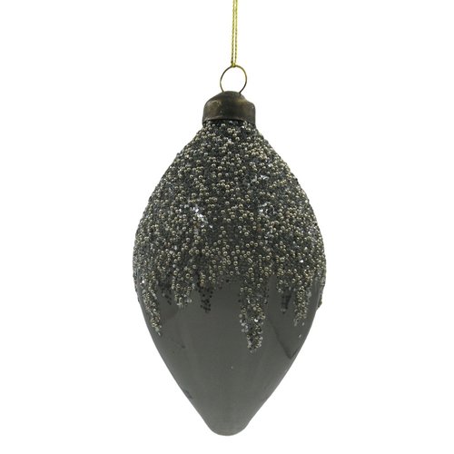 Ornament Clear Druppel Bruin - H 13,5 x D 6 cm