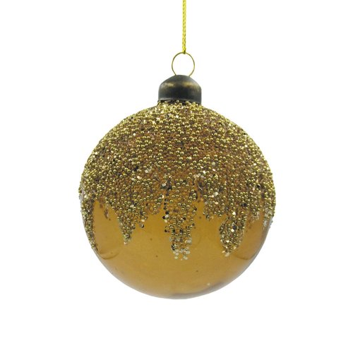 Ornament Clear Rond Amber - H 8 x D 8 cm