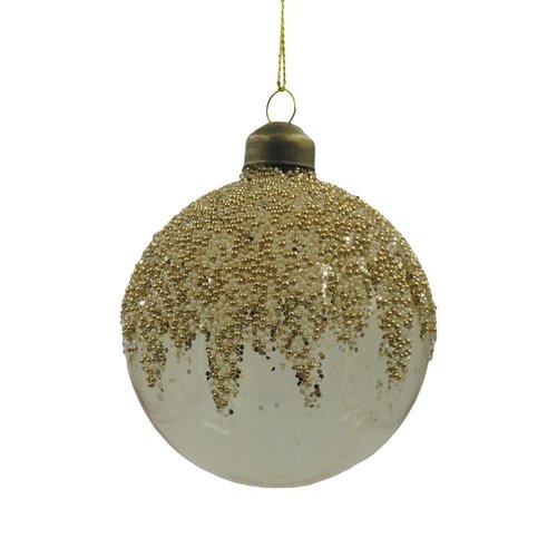 Ornament Clear Rond Goud - H 8 x D 8 cm
