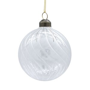 Ornament clear rond twist D 8 cm transparant