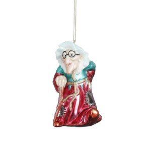 Ornament Heks glass pink - l7xw7xh12,5cm