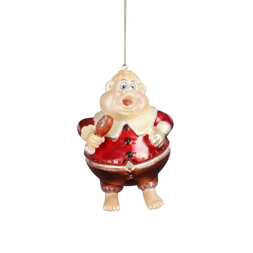 Ornament Holle Bolle Gijs glass red - l8xw7xh12,5cm