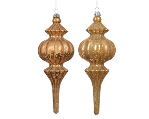 Ornament kunststof - B7xH17cm Karamelbruin - 2 Varianten - afbeelding 1